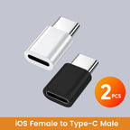 2PCS USB C To Lightning Adapter Lightning Female to Type C Male Converter High Speed Charging Connector For iPhone 15 16