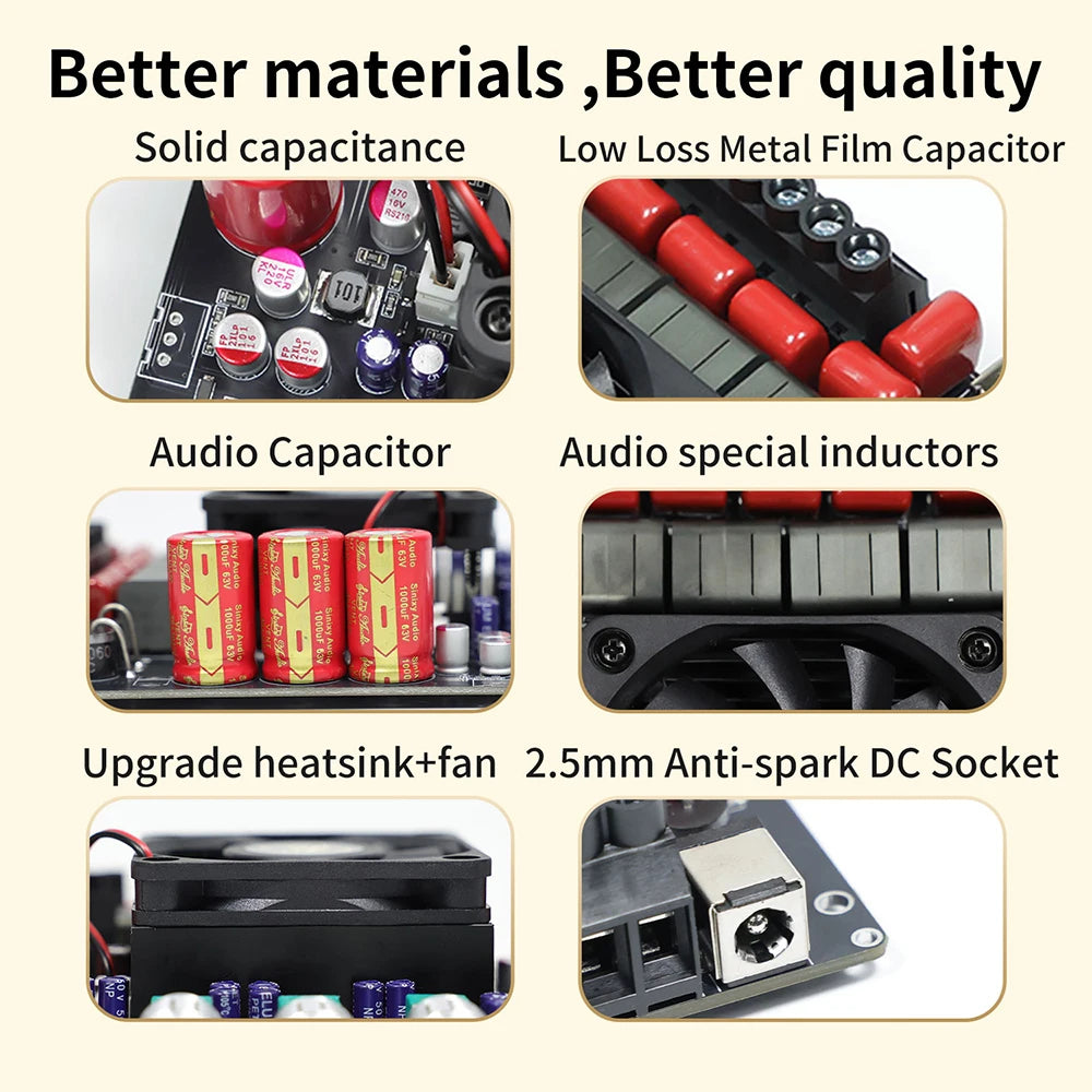 TPA3255 Amplifier XY-DP600H High Power Audio Amplifier Board 300W*2+600W Bass Output with Bluetooth for DIY Home Theater