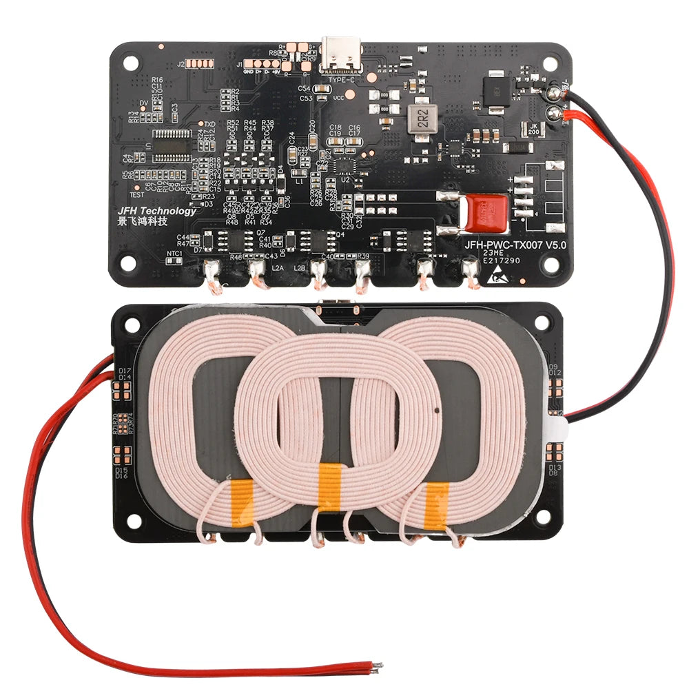 Vehicle mounted 18W high-power 3-coil wireless charger module QI wireless charging standard