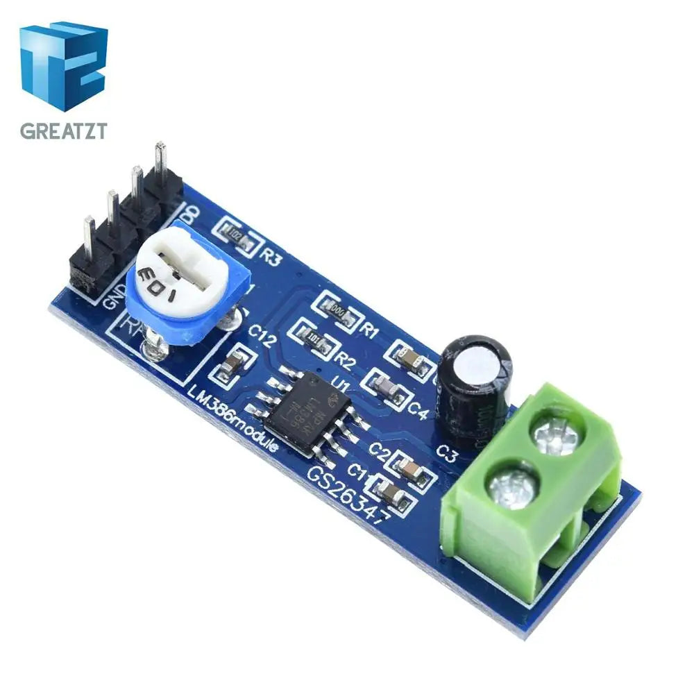 GREATZT LM386 Audio Amplifier Module 200 Times 5V-12V Input 10K Resistance