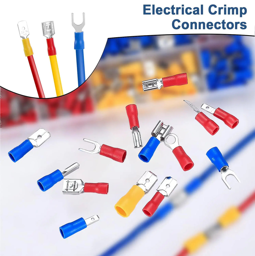 280PCS Wire Connectors, with/without SN-02C Plier (optional), Insulated Butt, Wire Terminal Butt Crimp AWG 23-13