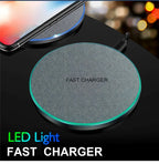 Ultra-Thin Fast Wireless Charger Pad for Samsung Galaxy S24 S23 S22 iPhone 15 14 13 Pro Max Wireless Induction Charging Station