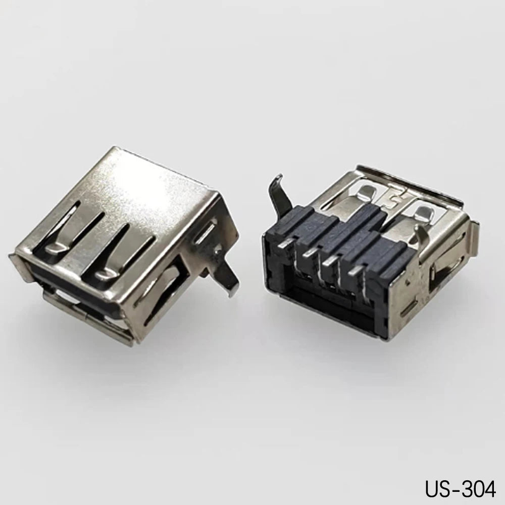 5PCS USB2.0 Female USB Socket Connector 4P USB 2.0 4 Pin Female USB 2.0 Transfers Jack For Laptop Notebook Computer USB Type A/B