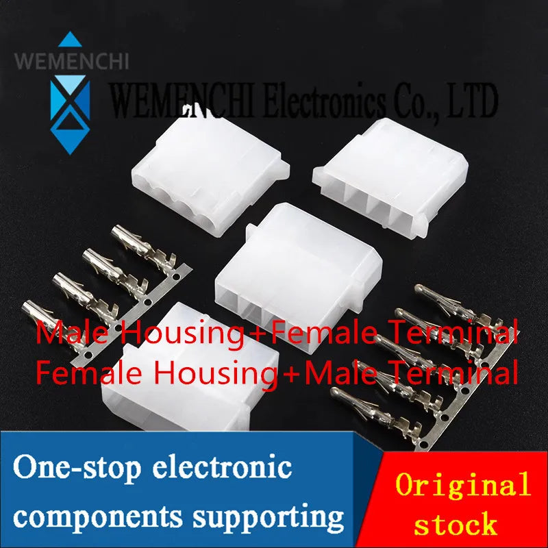 10 Set Molex 5.08mm Connector Large 4 Pin Computer ATX IDE Power Connector Plug Male Female Housing + Male Female Terminal