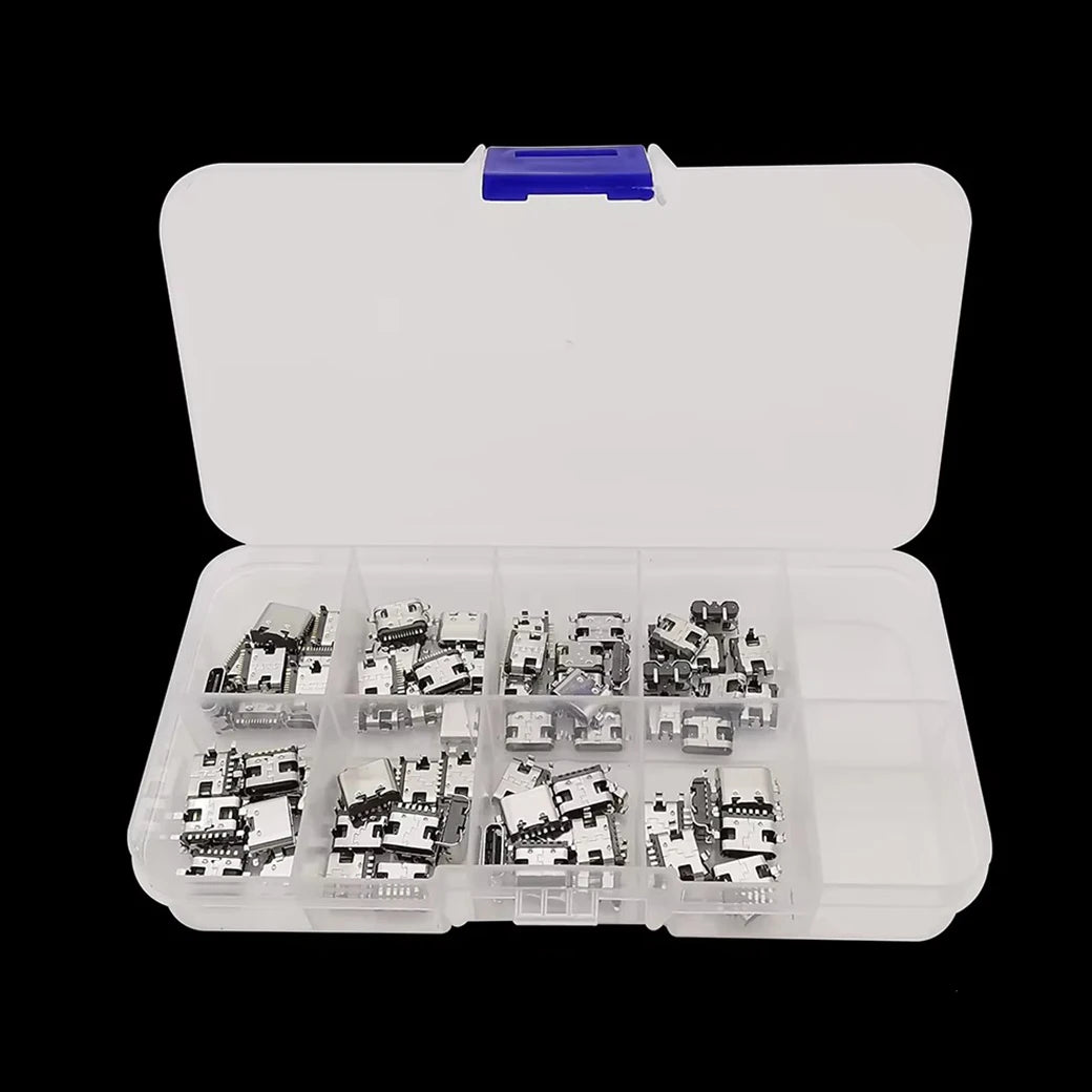 80/100/150Pcs/Box Type-C USB Connector Charging Port 2/6/16Pin SMD SMT PCB USB-C Socket For Phone and Digital Product Repair Kit