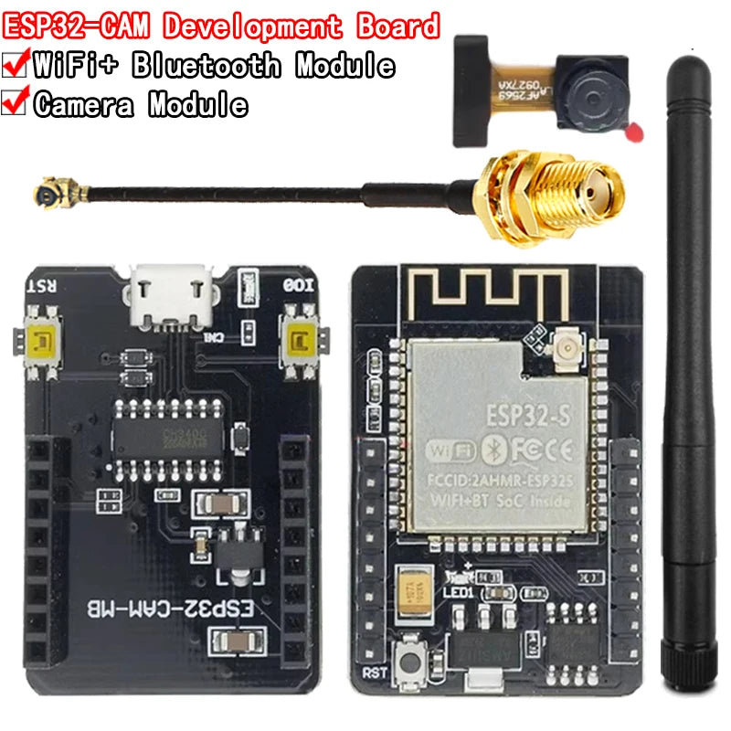 Si Tai&SH ESP32-CAM ESP32-CAM-MB MICRO USB ESP32 Serial to WiFi CAM Development Board CH340 CH340G 5V Bluetooth+OV2640 Camera