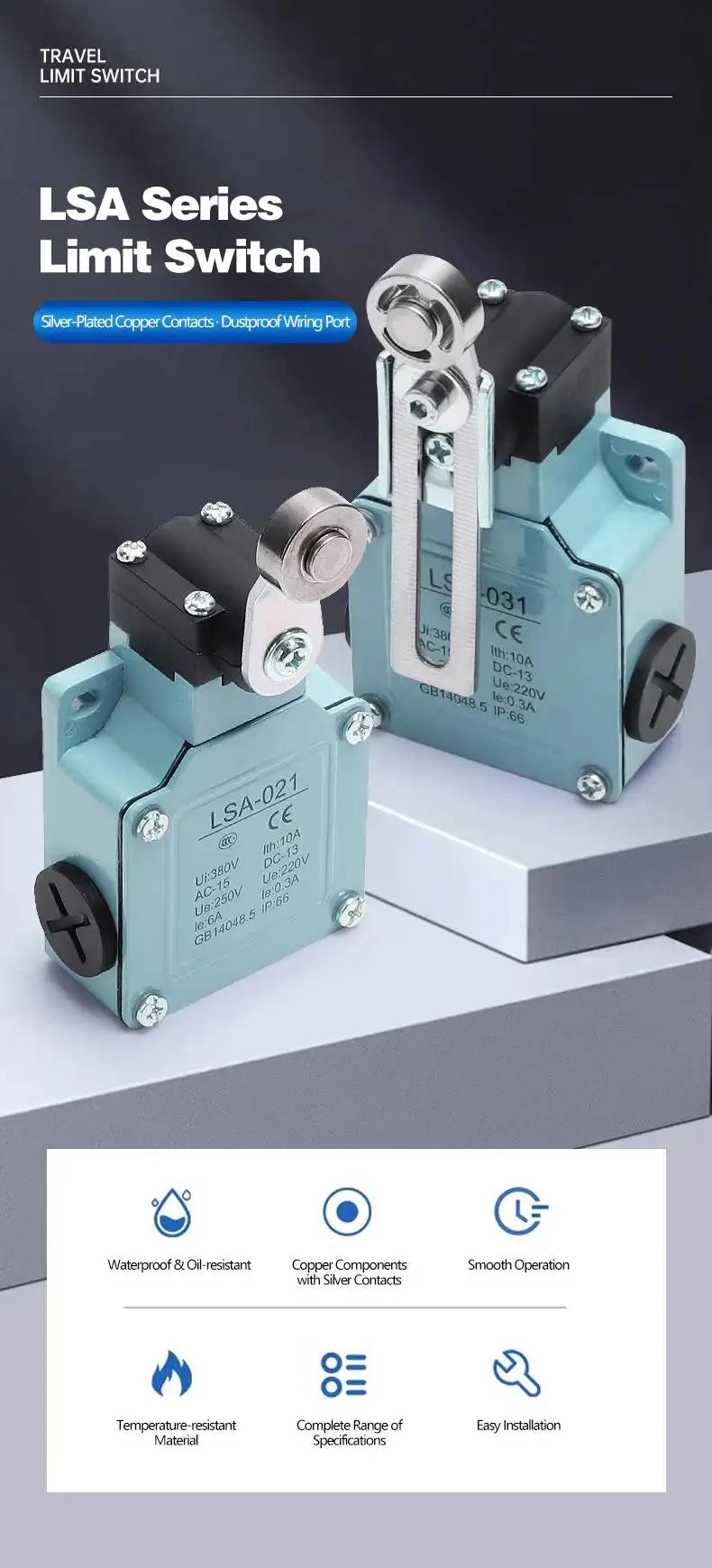 LSA Waterproof Travel Limit Switch LSA-001 LSA-003 LSA-012 LSA-021 LSA-031 LSA-061 LSA-071 LSA-081 Position Controller