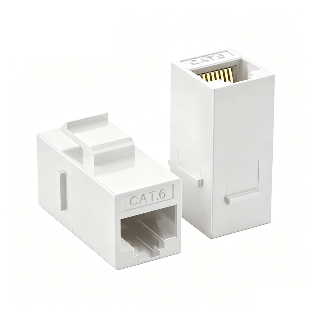 1-20Pcs 10Gbps Cat6 Keystone Coupler RJ45 Keystone Jack Couplers Female to Female Modular Connector for Patch Panel Wall Plate