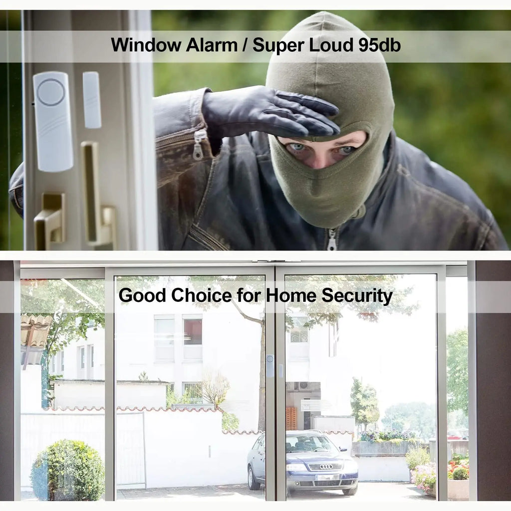 5pcs/10pcs Wireless Door Window Sensor Alarm 95db Anti-theft 433mhz Door Contact Detector Magnetic for Home Security Protection