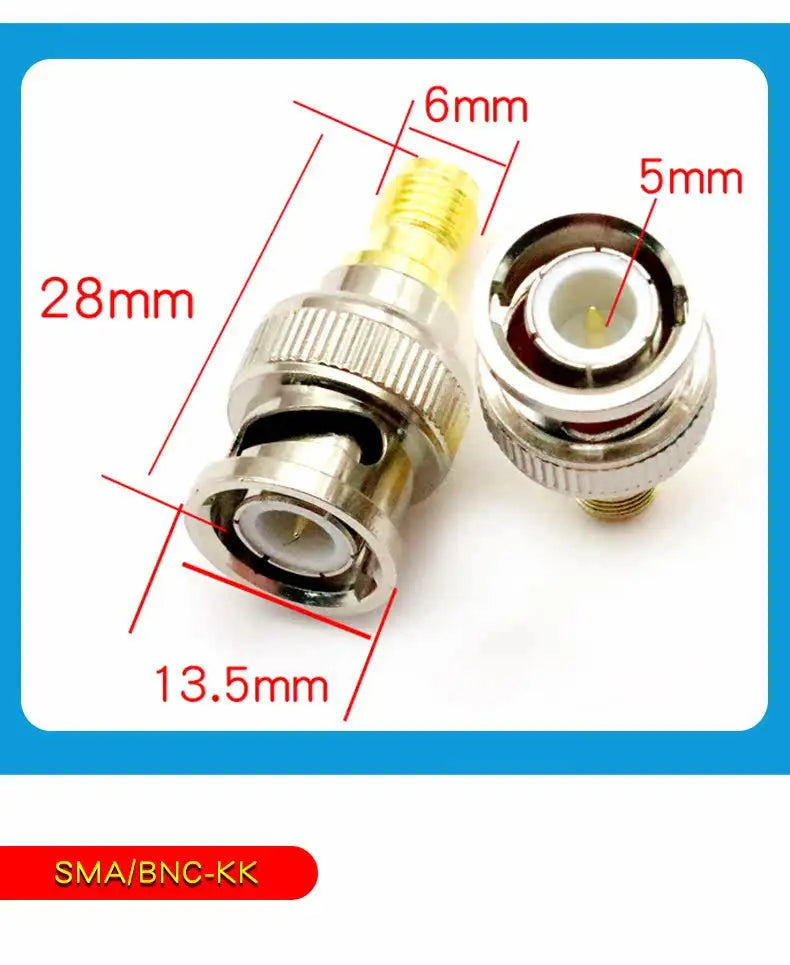 SMA Male Plug to BNC Female M/F Radio Antenna Connector RF Converter M/F Radio Antenna Adapters Kit Coaxial SMA to BNC Adapter