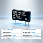 Slim Relay SSR-41FDA SSR-41FDD Solid State Relay 6a Din Rail Relay DC Control AC DC Control DC