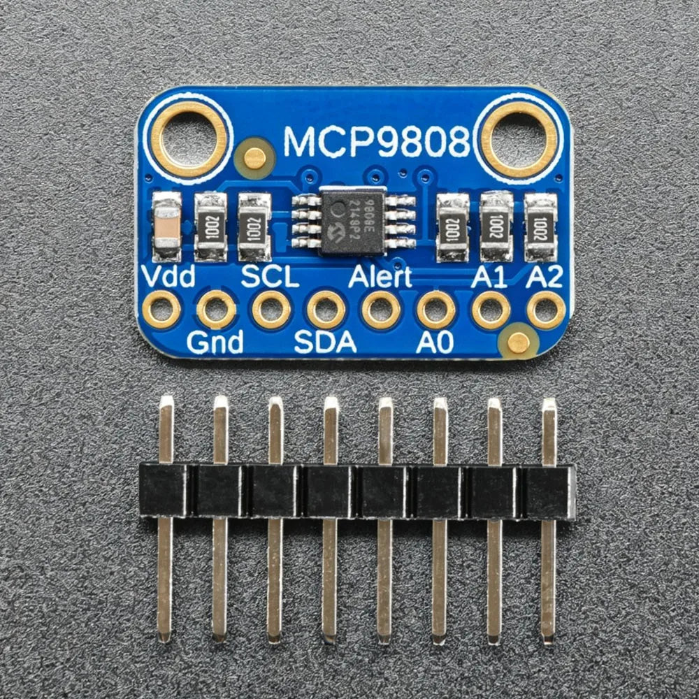 MCP9808 High Accuracy I2C Digital Temperature Sensor Breakout Board, ±0.25°C, -40~125°C, 2.7-5.5V, 8 Addressable I2C