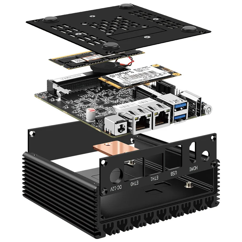 CPU Intel N3700 mini host 6W low power consumption X86-P1 soft routing quad core quad thread