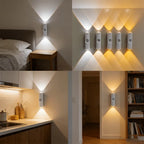 LED Motion Sensor Light Wall-Mounted Dual-Head Night Lamps Magnetic Wall Lamp for Entryway Bedside Closet Living Room Bedroom