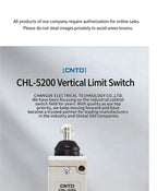 CNTD CHL-5200 Industrial Limit Switch Roller Plunger 6A 250V AC IP65 Heavy Duty Waterproof for Automation Machinery