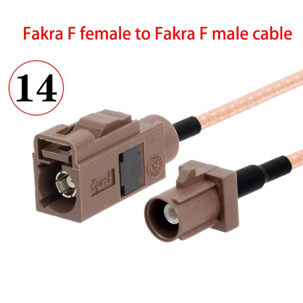 1PC Fakra F Male Female Brown Color To SMA Plug Jack Pigtail Cable Adapter RG316 15cm /30cm/50cm/100cm Wholesale NEW