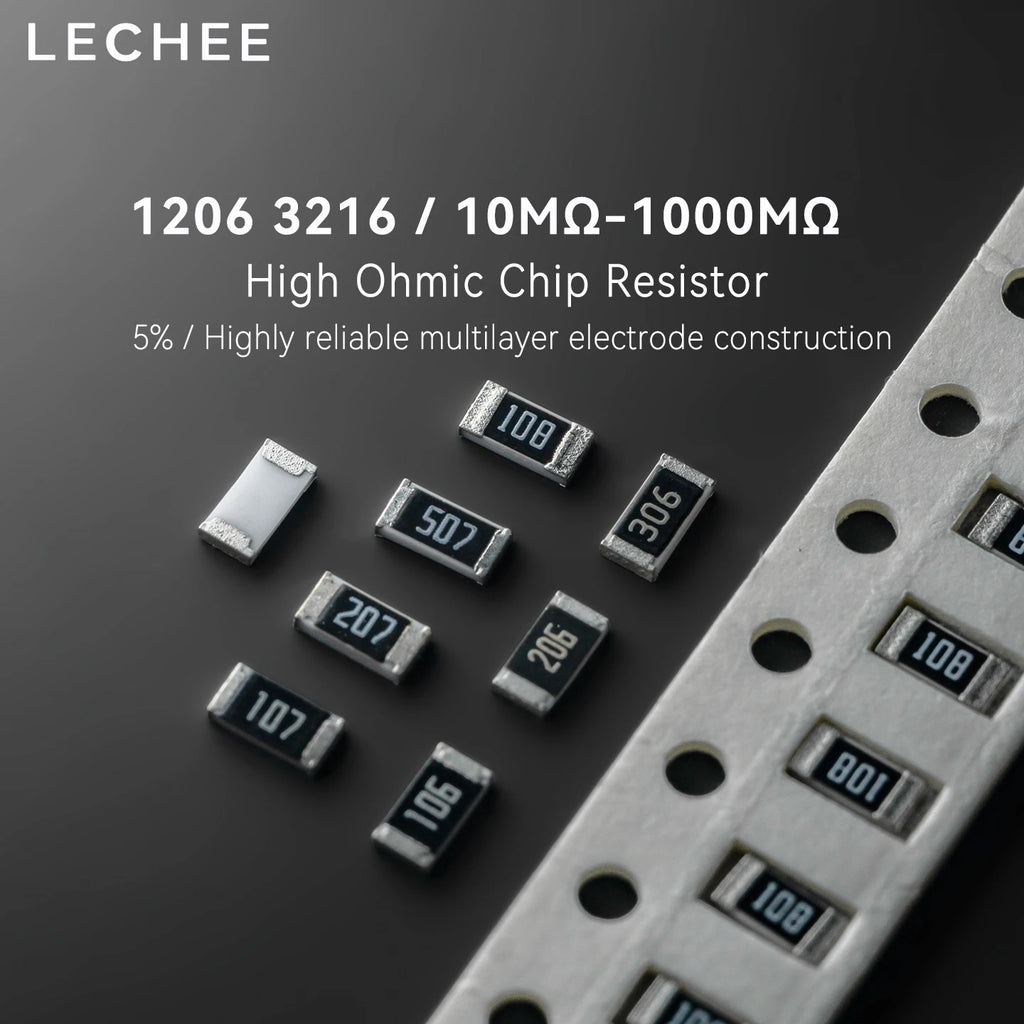 1206 SMD Chip Resistor 1/4W 5% 3216 10M 20M 22M 30M 47M 51M 100M 200M 500M 1000M 1G ohm 107 207 507 108 High megohm