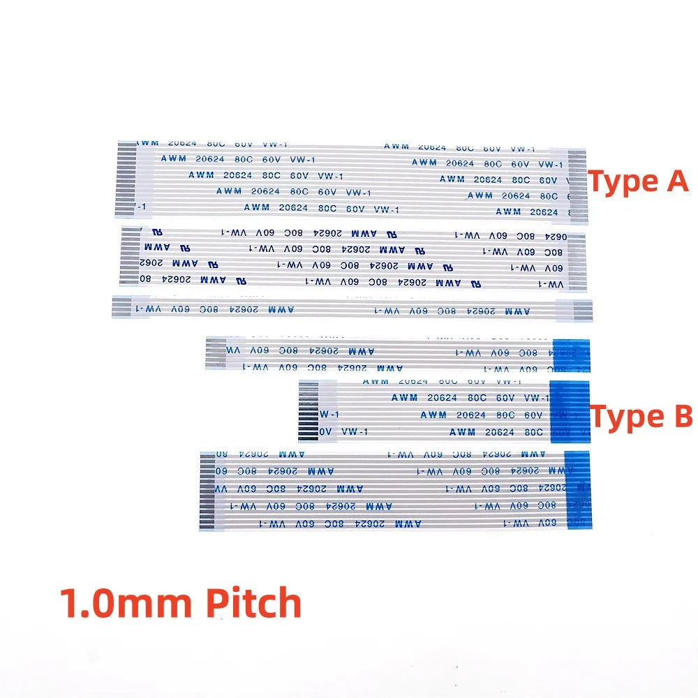 10 100 PCS 1.0 MM PITCH FFC FPC Ribbon Flexible Flat CABLE  4 5 6 8 10 12 14 15 16 20 26 30 34 40 Pin Same Opposite Contact Side