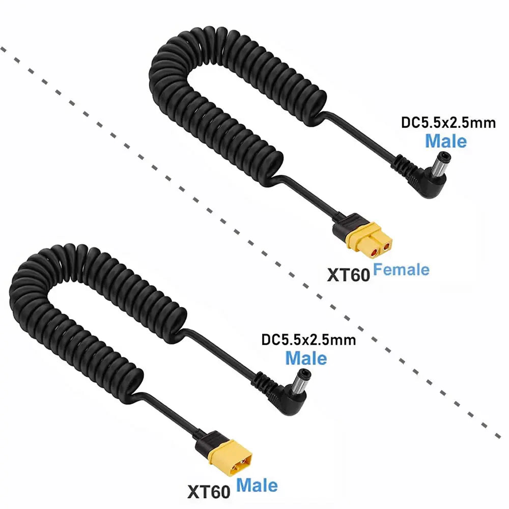 XT60 Female Male Bullet Connector To Male DC DC5525 Power Cable 5.5x2.5mm Adaptor For TS101 PINE64 Electronic Soldering Iron