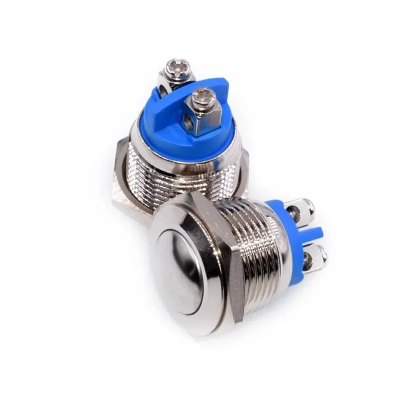 16mm Flat/High/Round Head Waterproof Momentary Reset Metal Push Button Switch Screw Terminal Car Engine Doorbell PC Power Switch