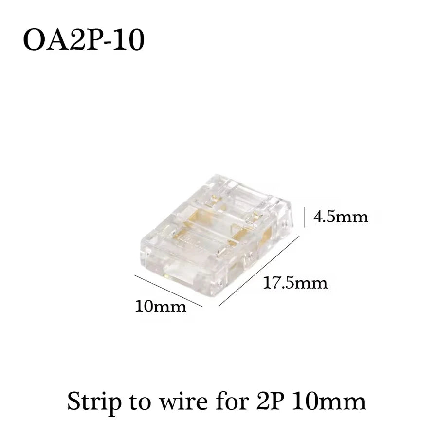 COB Led Strip Connector Light Strip Wire Connectors 2 3 4 Pin L-shaped For 5 8 10mm Width PCB Single Color RGB CCT Strip
