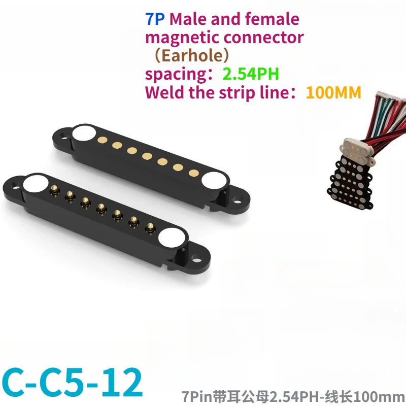 1/5Set 2A DC Magnetic Pogo Pin Connector 2Pin 3Pin 4 5 6 7 8 9 Pin Pogopin Male Female Spacing 2.5/2.80mm Spring Loaded Socket