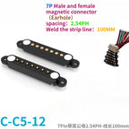 1/5Set 2A DC Magnetic Pogo Pin Connector 2Pin 3Pin 4 5 6 7 8 9 Pin Pogopin Male Female Spacing 2.5/2.80mm Spring Loaded Socket