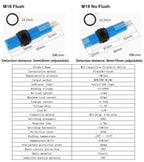 Cylindrical capacitive proximity switch with plug-in connector for detecting material liquid level with non-metallic sensing pla