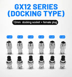 5/10Set GX12 GX16 GX20 Aviation Connector 2 3 4 5 6 7 8 9 10 12 14 15 Pin Docking Fixing Circular Metal Male Female Plug Socket