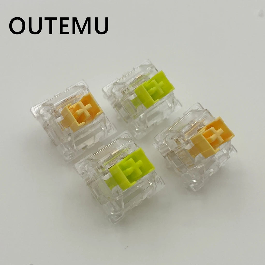 Outemu Silent Switch Crystal Clear PeachV3 LemonV3 Mechanical Keyboard 5Pin Linear Tactile Mute Switchs Transparency Shell Lubed