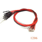 5pcs 0402 0603 0805 1206 With Resistance SMD Lamp Wired Micro Led Pre-soldered Micro Litz Wired Chip 20cm 12V for Diorama Scene