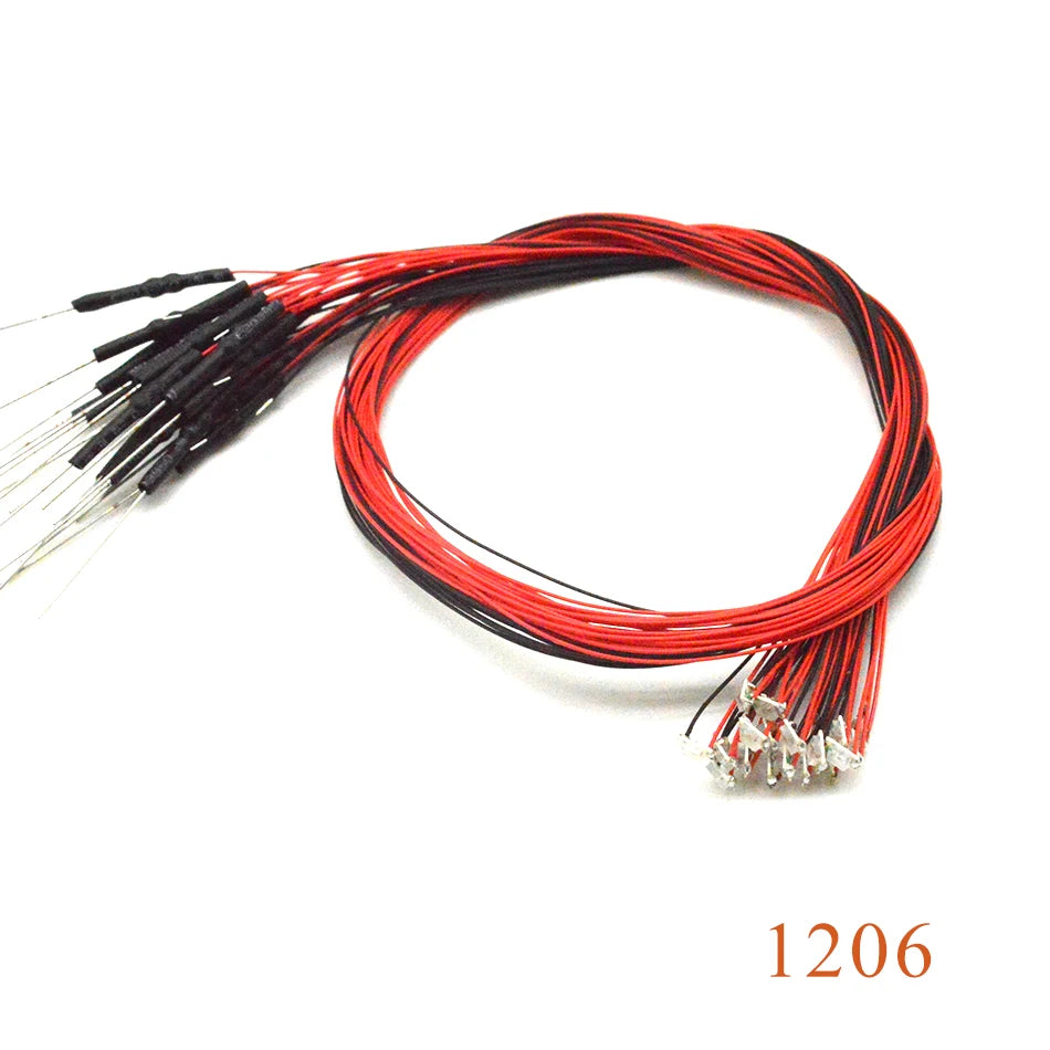 5pcs 0402 0603 0805 1206 With Resistance SMD Lamp Wired Micro Led Pre-soldered Micro Litz Wired Chip 20cm 12V for Diorama Scene