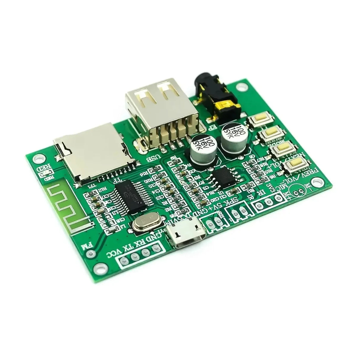 2pcs BT201 Dual Mode Bluetooth 5.0 Lossless Audio Amplifier Module TF Card USB BLE SPP Serial AT Command for Arduino