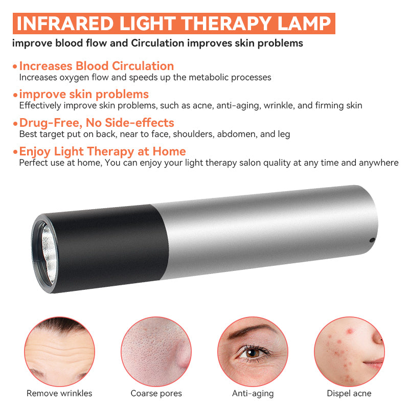 Portable Red Light Therapy Red Light Led Flashlight Pain Relief Muscle Pain Infrared Lamp Led Therapy Skin Care Pet-friendly