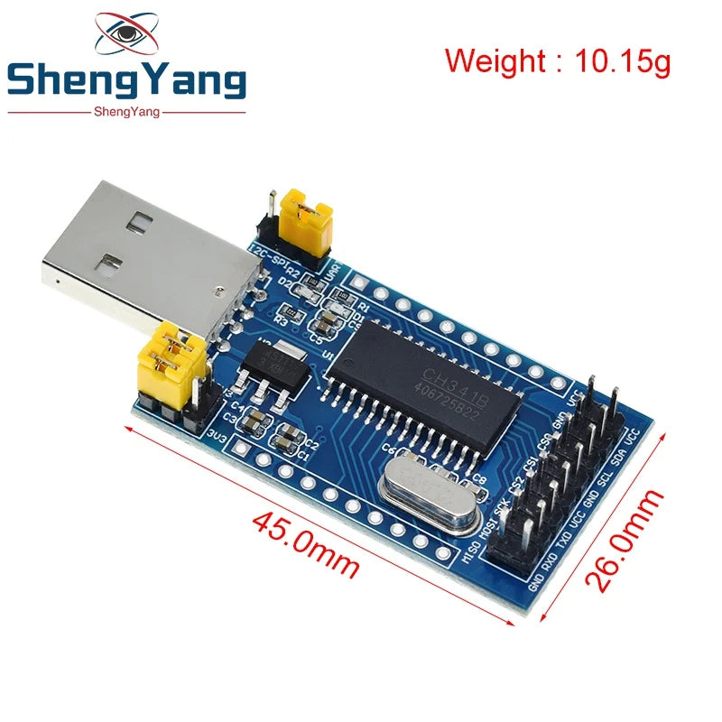 TZT USB to UART  CH341A Programmer IIC SPI I2C Convertor Parallel Port Converter Onboard Operating Indicator Lamp Board Module