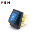 30A/220V Toggle Rocker Switch ON-OFF-ON  Heavy Duty DPDT IP67 Waterproof T85 Auto Boat Marine  With LED 12V 110V220V 30x22mm