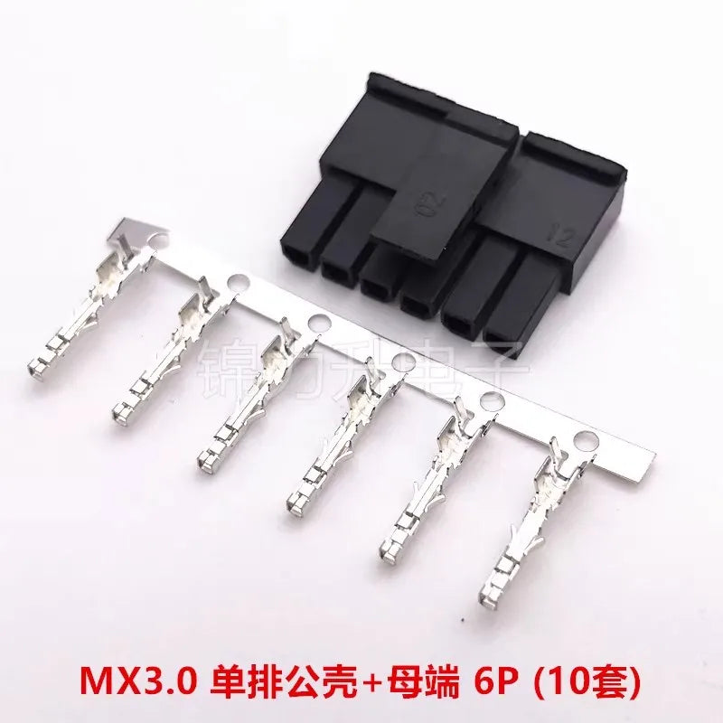10Sets Mini 5557 Male 43025 MX3.0 Micro-fit 3.0 3.0mm Pitch Single Row Housing Female Terminals 2-6Pin Connector Kit