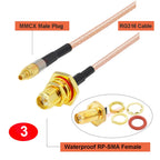 10PCS/LOT Waterproof SMA to MMCX Cable SMA /RP-SMA Female to MMCX Male Straight/ Right Angle 90° RG316 Pigtail RF Coaxial Jumper