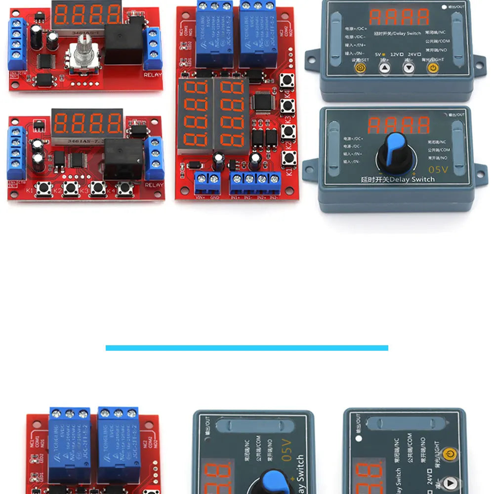 DC 5V 12V 24V 10A Adjustable Time Delay Relay Module LED Digital Timming Relay Timer Delay Trigger Switch Timer Control Switch