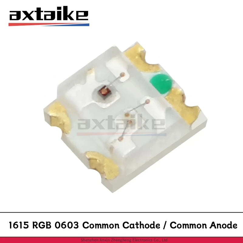 50/100PCS SMD LED 0603 RGB Common Cathode / Anode 1615 RGB Lamp Bead Red-Green-Blue Three-color Full-color LED 4Pin 1.6x1.5mm