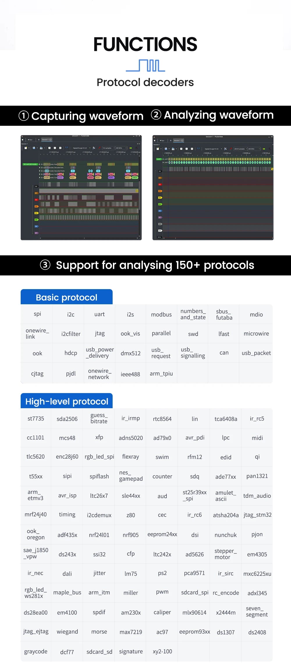 Sipeed SLogic16U3 16CH 800M Super-Speed Logic Analyzer Samplerate 5Gbps USB3 Adjustable Threshold For WIN MAC Linux