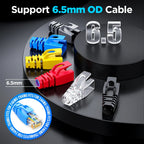 AMPCOM RJ45 Ethernet Network Cable Strain Relief Boots Cable Connector Plug Covers for CAT5 CAT5e CAT6 (Plastic)
