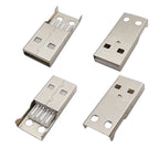 10Pcs USB Type A Connector Male Female 4 Pin Plug Socket With Black White Plastic Cover USB 2.0 Type-A Soldering DIY Kits