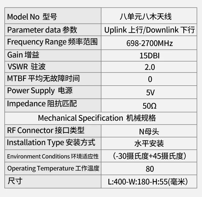 698-2700MHz Outdoor Yagi Antenna 15DBI High Gain Receiving Signal Antenna  N Female Fit Signal Booster Amplifier
