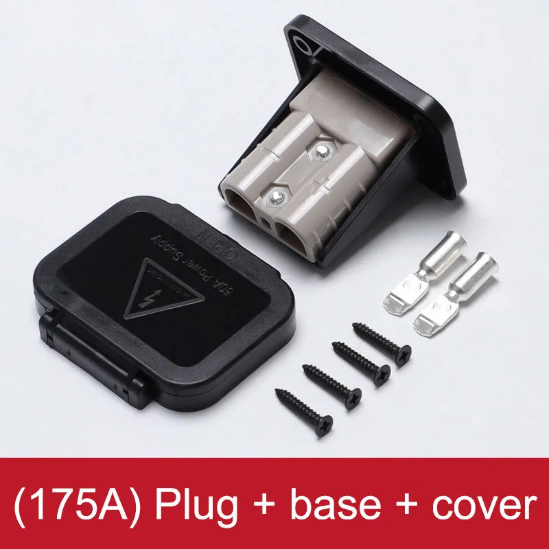 Fixed Base For Anderson Connector For Electric Vehicle Charging, PC Flame Retardant Shell, 50A 120A 175A Rated Current, 600V