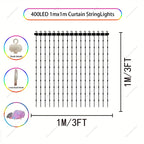 Smart Curtain Lights Bluetooth App LED String RGB Fairy Lights DIY Picture Music Change Display Christmas Halloween Decoration
