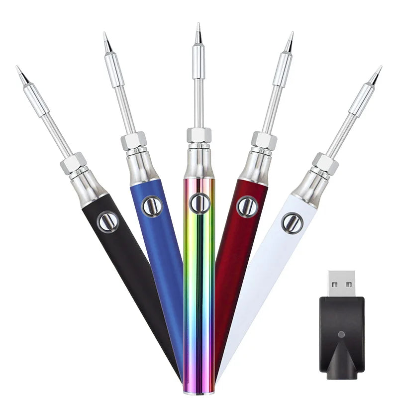 510 Thread Mini Electri Soldering Iron Pen Kit with USB Charger 650mAh Battery Cart Pen Mini Devices Welding Tool