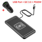 Car Wireless Charger Non-Slip Pad Silicone Fast Charging Wireless Charger for Car for IPhone 15 14 Xiaomi Huawei Samsung S23 S22