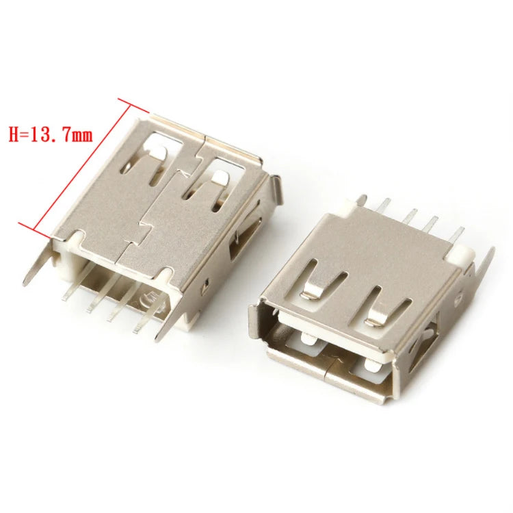 10Pcs USB 2.0 4Pin A Type Female Socket Connector G54 2 Feet 90/180 Degree Data Transmission Charging USB Connector