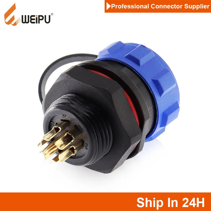 WEiPU SP13 Plastic M13 Waterproof Circular Power Plug Socket Wire Joint Connector 2 3 4 5 7 9Pin for Solar Audio Visual System
